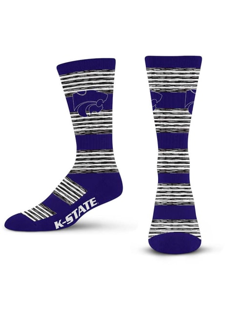 RMC Multi Stripe K-State Wildcats Mens Dress Socks - Purple