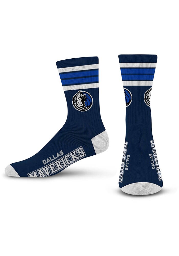 Dallas Mavericks NAVY 4 Stripe Deuce Youth Crew Socks