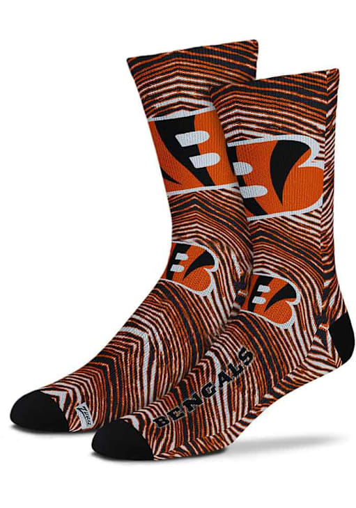 Cincinnati Bengals BLACK Zubaz Zubified Youth Crew Socks 90294123