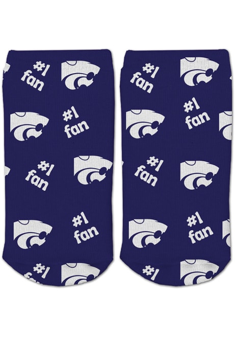 #1 Fan K-State Wildcats Baby Quarter Socks - Purple