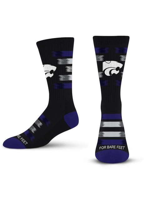 577 Fade to Black K-State Wildcats Mens Crew Socks - Purple