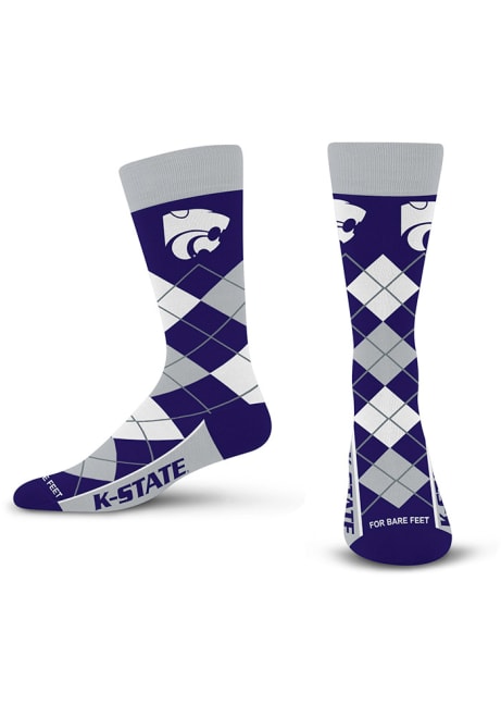 Remix K-State Wildcats Mens Argyle Socks - Purple