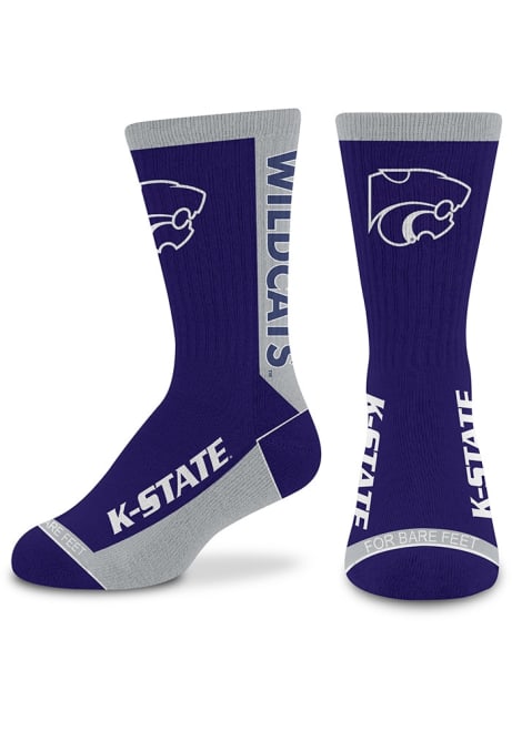 577 MVP K-State Wildcats Youth Crew Socks - Purple