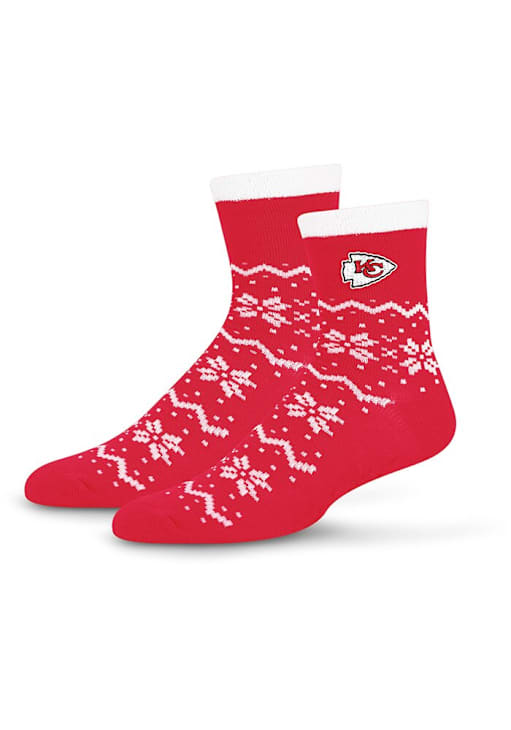 Kansas City Chiefs 160 Snowflake Lane Womens Quarter Socks
