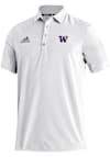 Main image for Mens Washington Huskies White Adidas Heat Seal Stadium Coaches Short Sleeve Polo Shirt