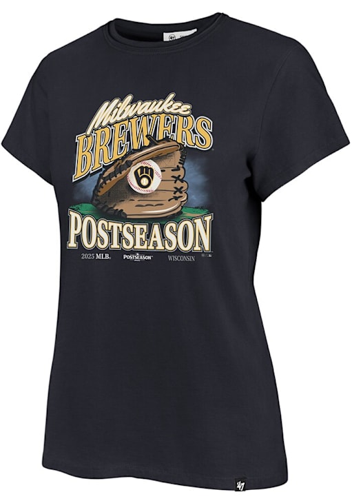 47 Milwaukee Brewers Womens NAVY 2025 Postseason Participant