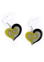 Pittsburgh Pirates Womens Swirl Heart Earrings - Silver