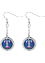 Texas Rangers Womens Round Crystal Dangler Earrings - Red