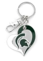 Michigan State Spartans Swirl Heart Keychain