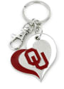 Oklahoma Sooners Swirl Heart Keychain