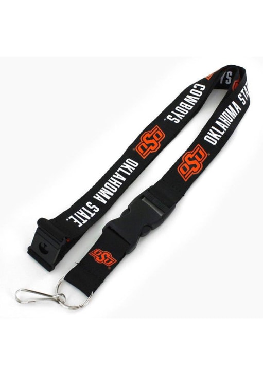 Oklahoma State Cowboys Black Reversible Lanyard - Black