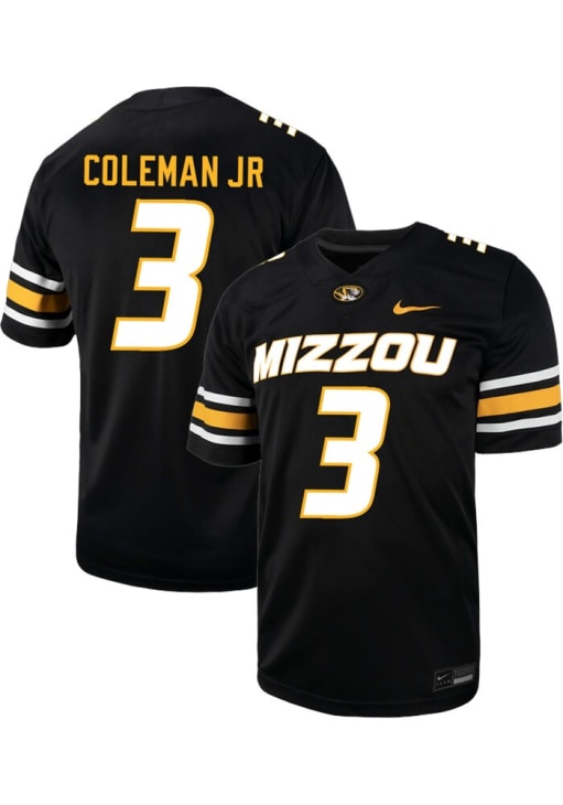 Kevin Coleman Jr  Nike Missouri Tigers Black NIL Game Football Jersey