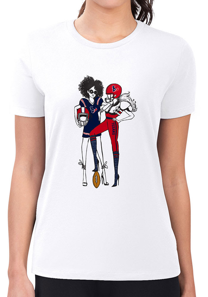 4Her Houston Texans Womens Football Girls Style T Shirt White