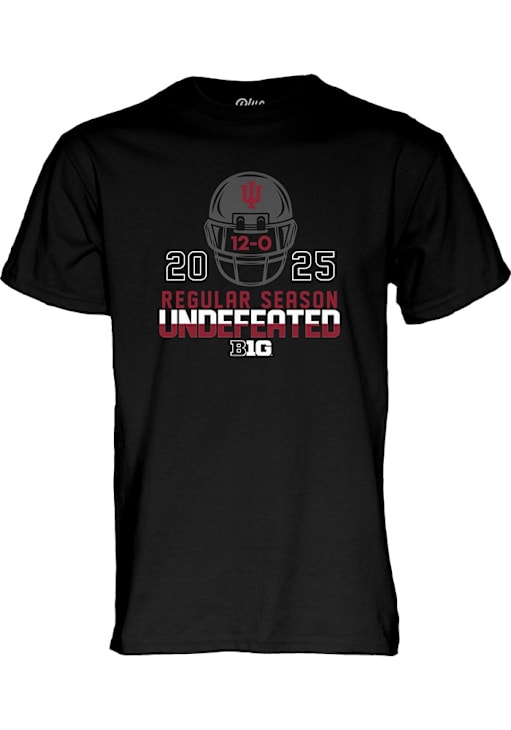 Indiana Hoosiers Black Football 2025 Undefeated Regular Season Short Sleeve T Shirt