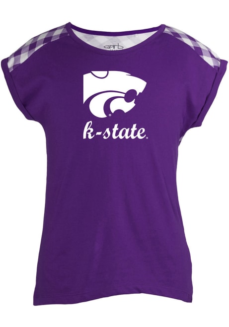 Girls Purple K-State Wildcats Miranda Short Sleeve Fashion T-Shirt