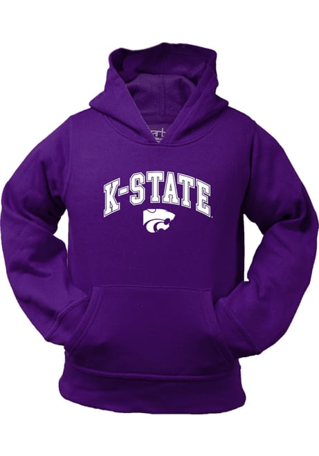 Toddler Purple K-State Wildcats Arch Mascot Long Sleeve Hooded Sweatshirt