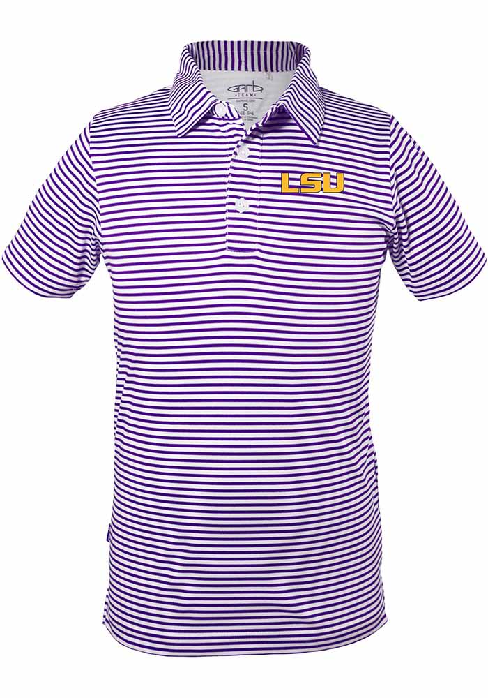 Lsu striped polo best sale