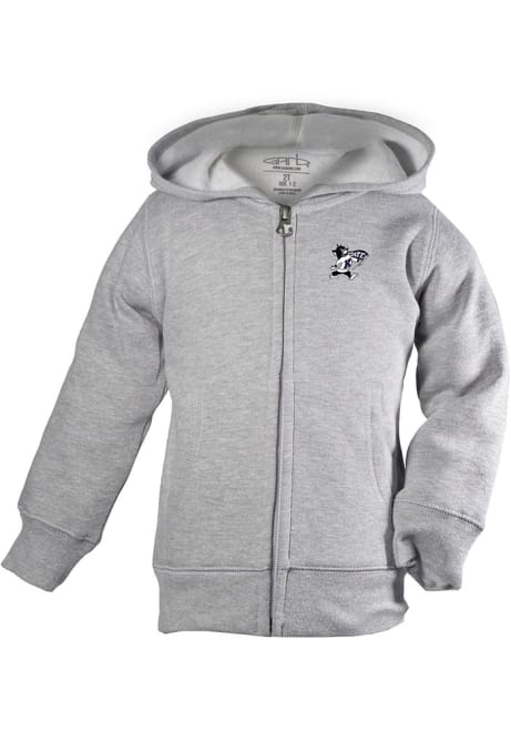 Youth Grey K-State Wildcats Henry Long Sleeve Full Zip Jacket