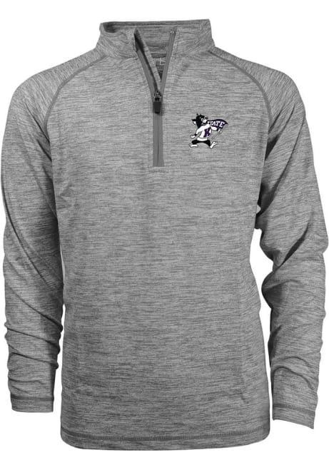 Youth Grey K-State Wildcats Miles Long Sleeve Quarter Zip