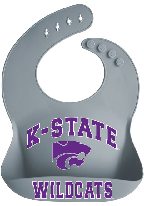 Crumb Catcher K-State Wildcats Baby Bib - Grey