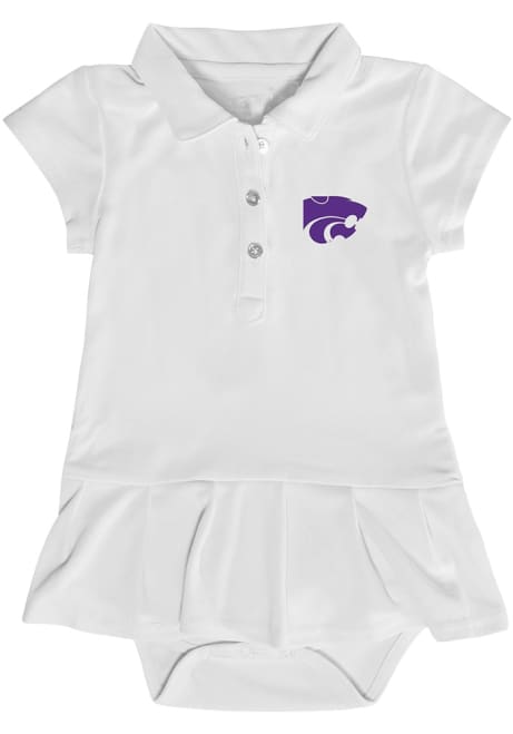 Baby Girls White K-State Wildcats Caroline Onesie Short Sleeve Dress