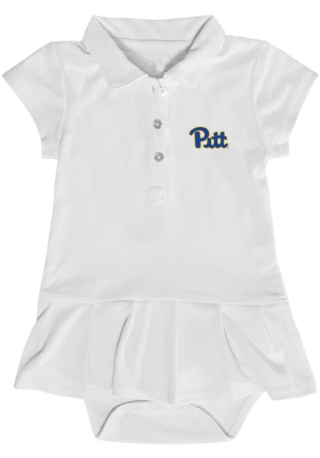 Baby Girls White Pitt Panthers Caroline Onesie Short Sleeve Dress