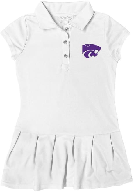 Toddler Girls White K-State Wildcats Caroline Short Sleeve Dress