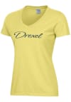 Main image for Womens Drexel Dragons Yellow ComfortWash Script Garment Dyed Short Sleeve T-Shirt