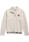 Main image for Womens Ivory Ohio State Buckeyes Highland Quilted Qtr Zip
