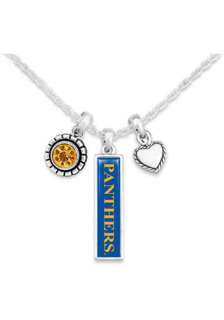 Triple Charm Pitt Panthers Womens Necklace - Blue