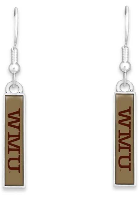 Nameplate Western Michigan Broncos Womens Earrings - Brown