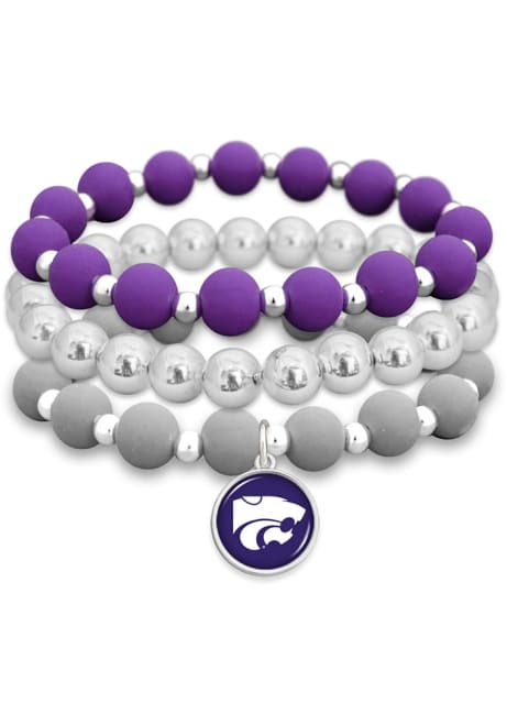 Amanda Stacked K-State Wildcats Womens Bracelet - Purple