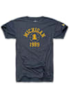 Main image for Michigan Wolverines Navy Blue The Mitten State 80s Basketball Short Sleeve Fashion T Shirt