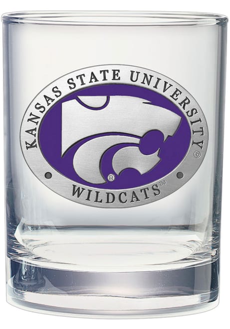 Purple K-State Wildcats 14oz Dbl Old Fashion Rock Glass