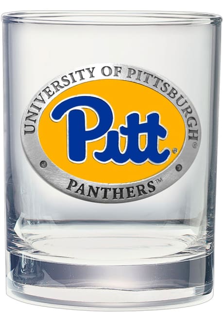 Yellow Pitt Panthers 14oz Dbl Old Fashion Rock Glass