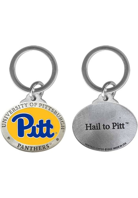 Yellow Pitt Panthers Metal Keychain