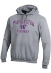 Main image for Mens Washington Huskies Grey Champion Logo Alumni Powerblend Hooded Sweatshirt