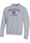 Main image for Mens Washington Huskies Grey Champion Logo Alumni Powerblend Crew Sweatshirt