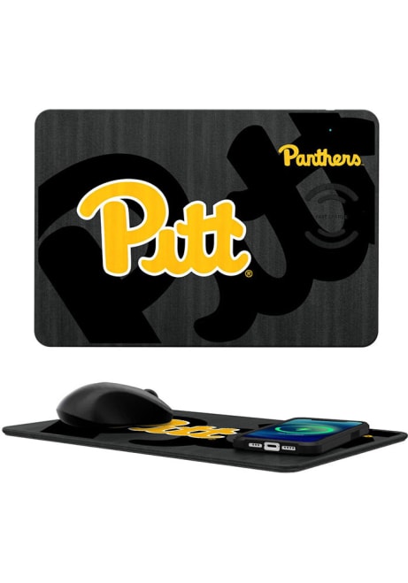 Black Pitt Panthers 15-Watt Mouse Pad Phone Charger