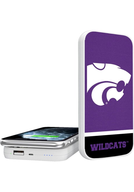 White K-State Wildcats Portable Wireless Phone Charger