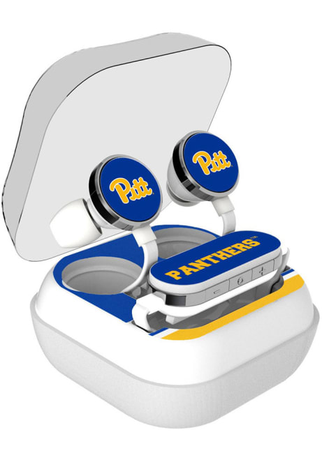 White Pitt Panthers Bluetooth Ear Buds