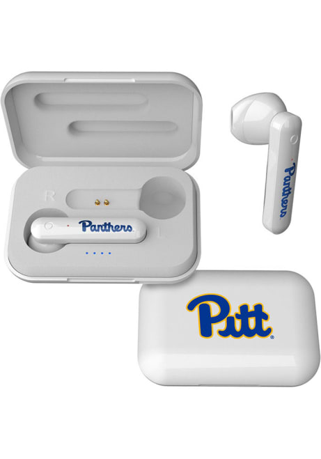 White Pitt Panthers Wireless Insignia Ear Buds