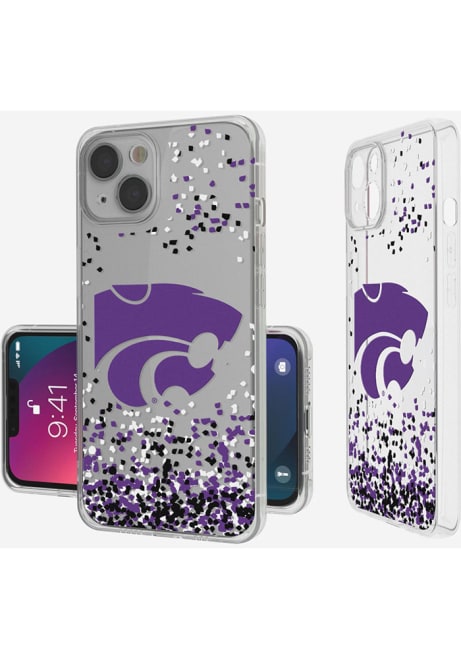 White K-State Wildcats iPhone 13 Clear Glitter Phone Cover