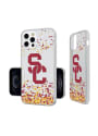 USC Trojans iPhone 12 / 12 Pro Clear Glitter Phone Cover