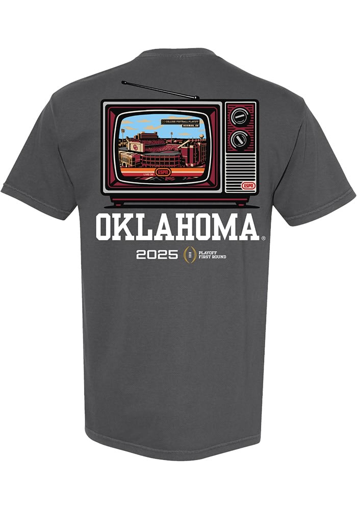 Something Inked Oklahoma Sooners CHARCOAL 2025 CFP First Round TV