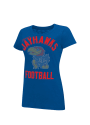 Kansas Jayhawks Womens Major League Blue Scoop T-Shirt