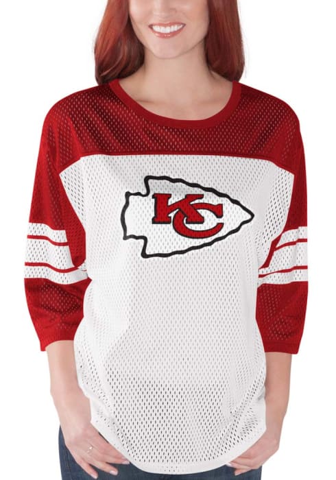 KC Chiefs Chiefs White First Team Mesh Long Sleeve LS Tee