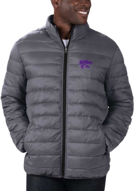 Mens Charcoal K-State Wildcats Yard Line Heavyweight Jacket