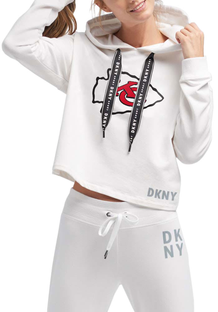 Women's DKNY Sport Red Kansas City Chiefs Zoey Crop Full-Zip Hoodie