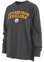 Pittsburgh Steelers Womens Melange T-Shirt - Black
